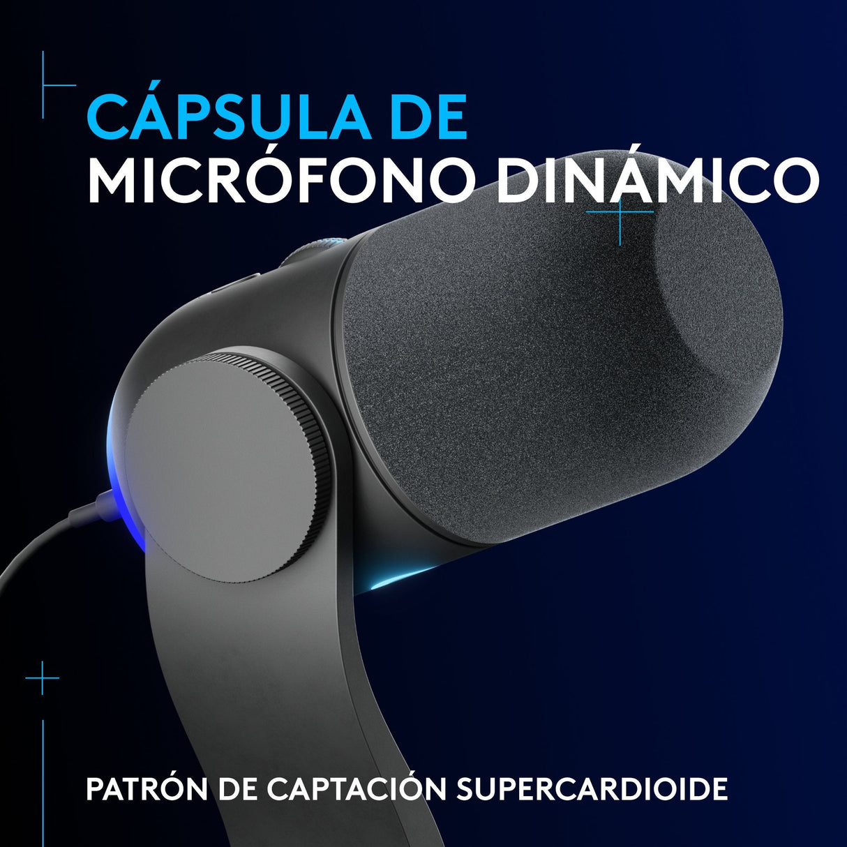 Micrófono Logitech G Yeti Gx   De Superficie Para Mesa Negro