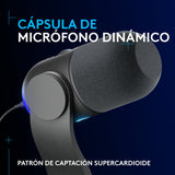 Micrófono Logitech G Yeti Gx   De Superficie Para Mesa Negro