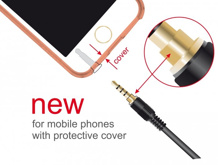 Delock Klinkenverlängerungscable 3,5 Mm 4 Pin Stecker Zu Buchse 0,5 M Schwarz