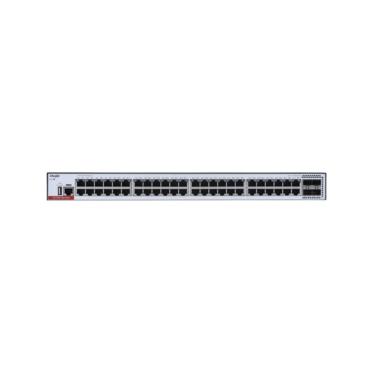 Switch Gestionable L3 Ruijie Rg-Cs83-48gt4xs 52p 48x1gb 4x10gb Sfp+ App Metalico Rack Negro