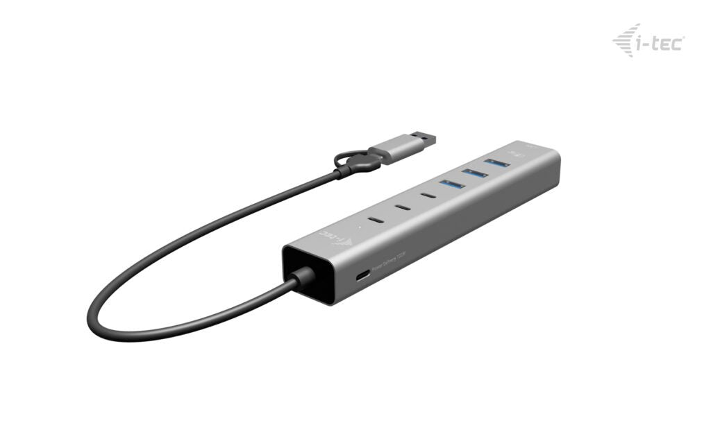 I-Tec Usb-C Usb-A Metal Hub 6 Port 3x Usb-C 3.2 Gen1 3x Usb-A 3.2 Gen1 1x Glan Power Delivery 85w