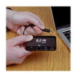 Eaton Tripp Lite   Usb-C Multiport Adapter 4k Hdmi Usb-A Gbe Self-Storing Cable 100w Pd Charging Black