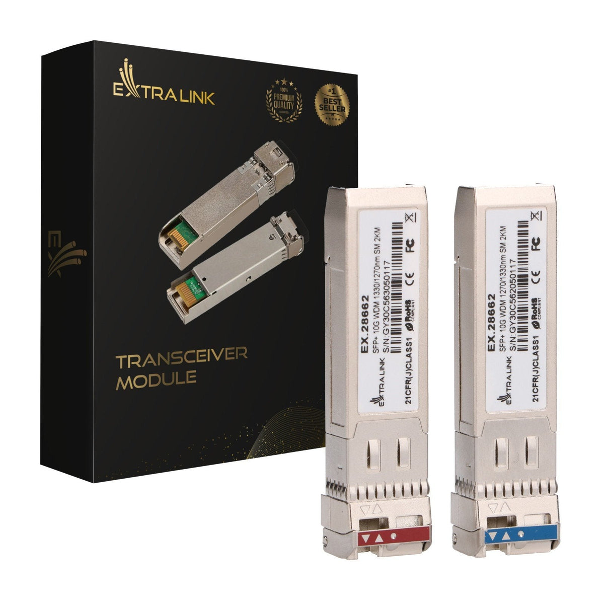 Sfp+ 10g Sfp+ Wdm Module 10gbps 1270 1330nm Single Mode 2km Para