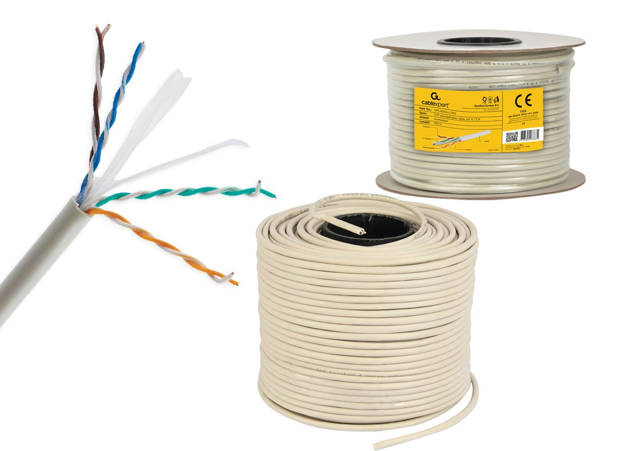 Gembird Bobina Utp  C6 Solido 100m Upc-6004se-Sol/100 Gris