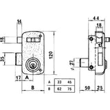 Cerradura Sobreponer Con Cilindro 5056a Entrada 70mm. Mano Izquierda 95056ahe70i Lince