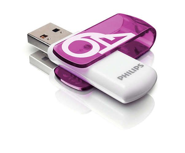 Pendrive Philips 64gb 2.0 Usb Drive Vivid Purple