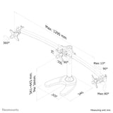 Newstar Fpma-D700dd3base Para 3 Pantallas Lcdnegrotamao De Pantalla: 10"-27"Escritorio
