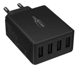 Cargador De Pared Ansmann Hc430 4xusb 3000ma Negro