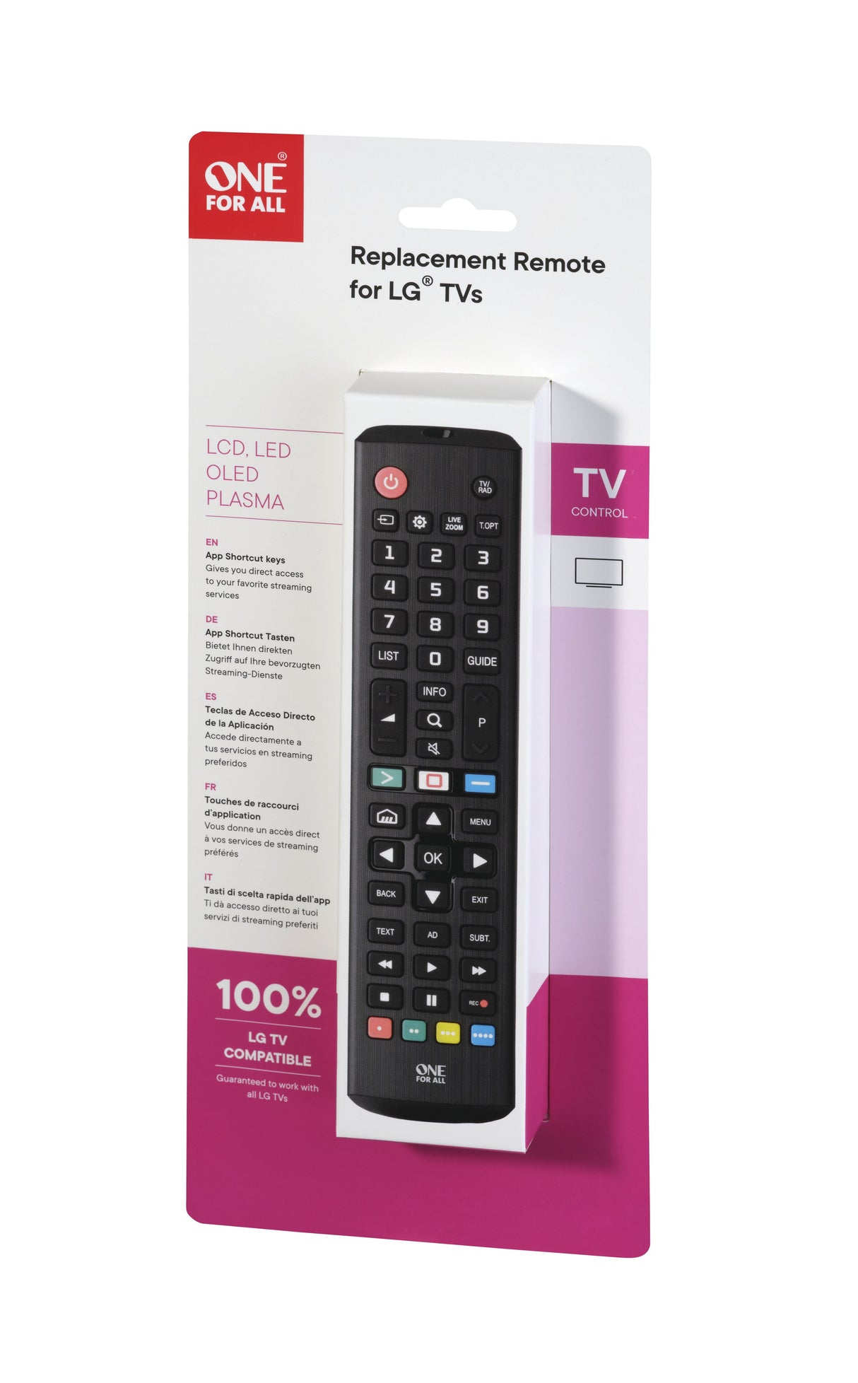 EAN 8716184072666 - One For All TV Replacement Remotes URC4911 mando a distancia IR inalámbrico Botones imagen 3
