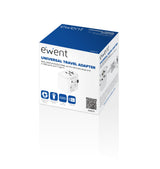 Enchufe Universal Ewent Ew1475 Usa Uk Aus China 2 X Usb 1 X Usb Tipo C