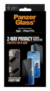EAN 5715685030536 - PanzerGlass ® Privacy Screen Protector iPhone 17 Pro | Ultra-Wide Fit w. FASTFIT IN-A-BOX Protector de pa imagen 3