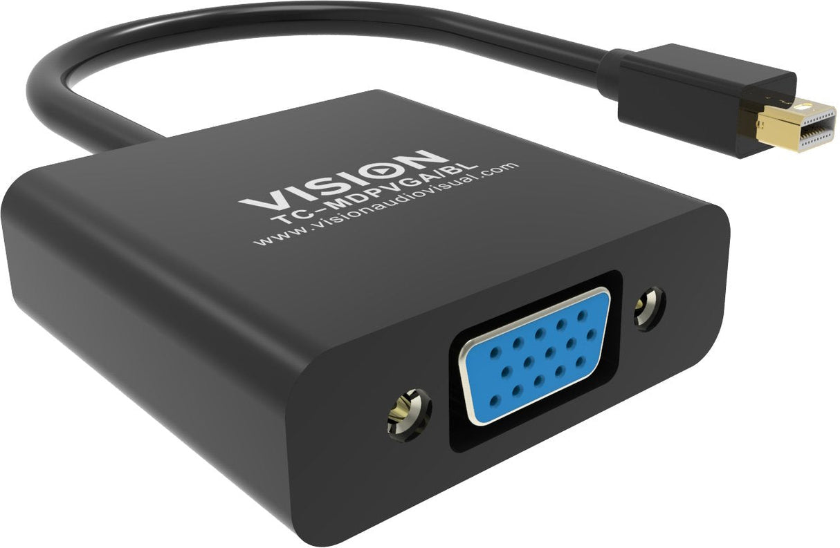 Vision Tc-Mdpvga/Bl Adaptador De Cable De Vídeo Mini Displayport Vga [D-Sub] Negro