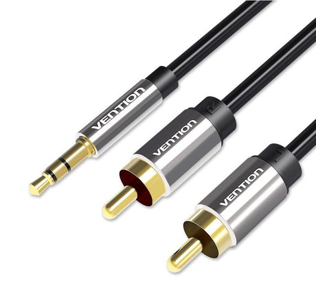EAN 6922794734357 - Vention BCFBG cable de audio 1,5 m 3,5mm 2 x RCA Aluminio, Negro imagen 1