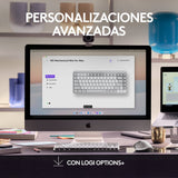 Teclado Ingles Logitech Mx Mini Mechanical For Mac Bluetooth Qwerty Internacional De Ee.Uu. Gris, Blanco