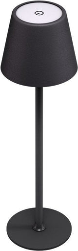 Lámpara De Mesa Led Inalámbrica, Tamaño M, 37 Cm, Negra 
Con Control Táctil, 170 Lm, Luz Blanca Cálida (3000 K) Regulable