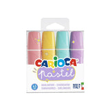 Carioca Memolight Pack De 4 Subrayadores Pastel - Tinta A Base De Agua Y Lavable - Punta Biselada - Varios