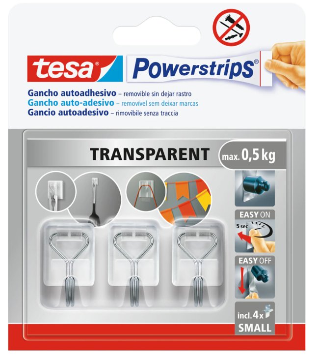 Gancho Autoadhesivo Powerstrips S, Transparente