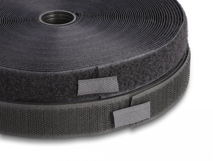 Delock 20853 Cinta De Gancho Y Bucle De Alta Resistencia La 25 M X An 25 Mm Negra