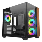 Caja Pc Abysm Danube Sava Nature 285b Black Argb Torre Atx, Itx, Micro Atx - Lateral Y Frontal Cristal Templado - 3.5" Y