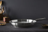 Tefal Virtuoso E4920625 Sartén Multiuso Alrededor, Pan Acero Fino, Alrededor, Sartén Multiuso, Acero Inoxidable, Acero Inoxidable, 250 °C, Acero Inoxidable