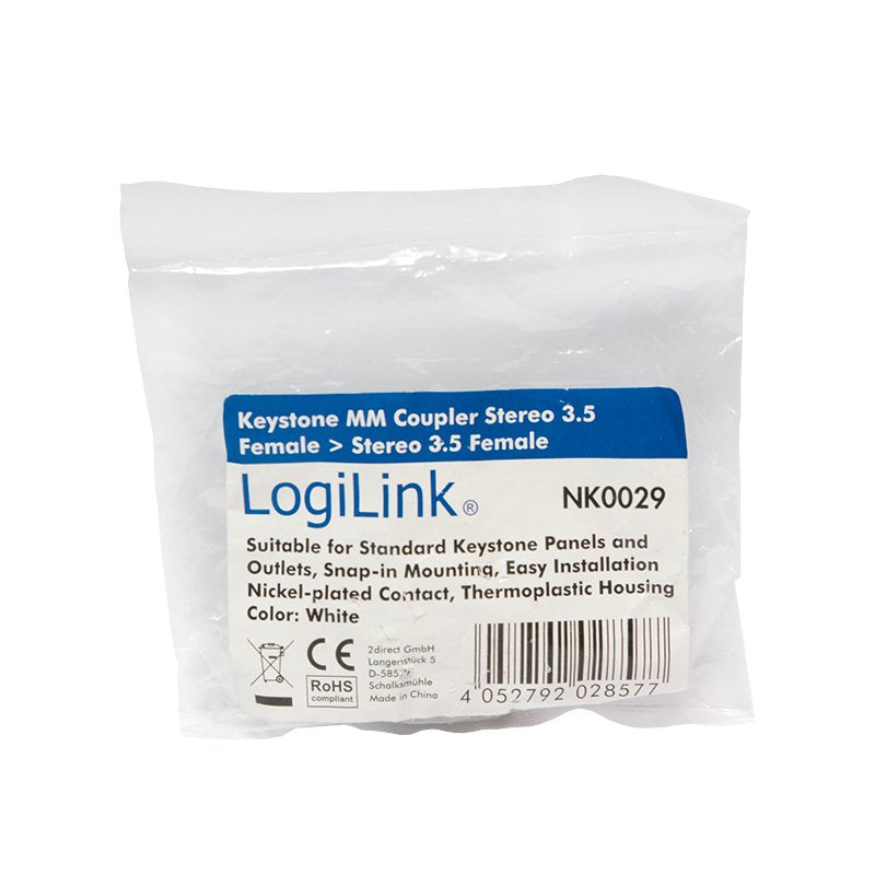 Kab Keystone Verbinder Stereo 3.5 Female > Stereo 3.5 Female Logilink