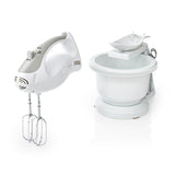Nedis Batidora Mezcladora Bol Giratorio 2lt  200 W  5 Ajustes Velocidad Funcion Turbo Blanco/Gris