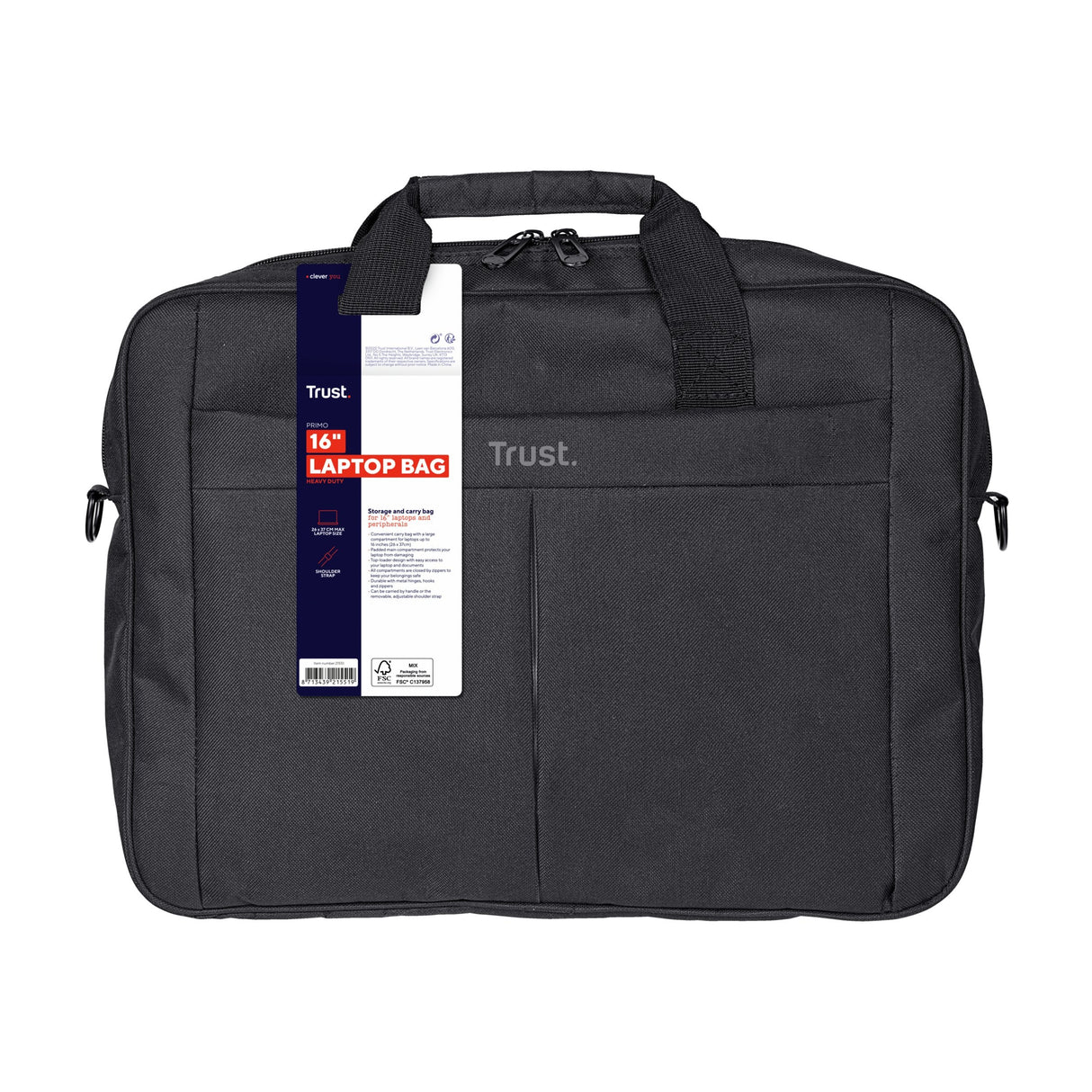 Maletín Trust Primo Para Portátiles Hasta 16' Negro