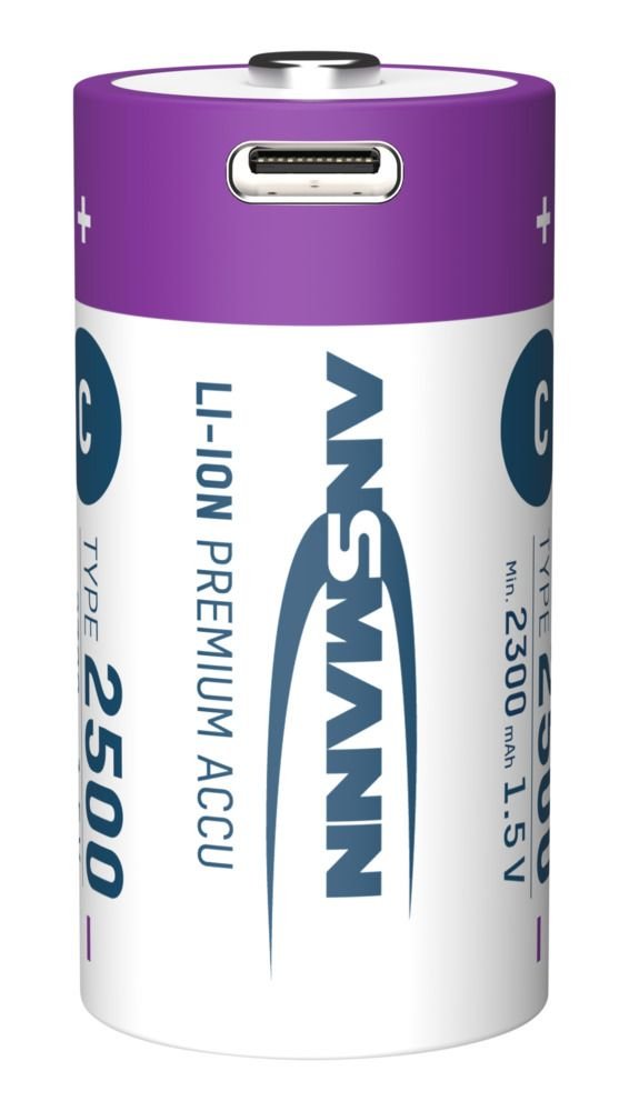 Ansmann 1313-0004 Baterías Recargables Li-Ion Baby C Tipo 2500 (Min. 2300 Mah) Pack 2