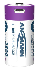 Ansmann 1313-0004 Baterías Recargables Li-Ion Baby C Tipo 2500 (Min. 2300 Mah) Pack 2