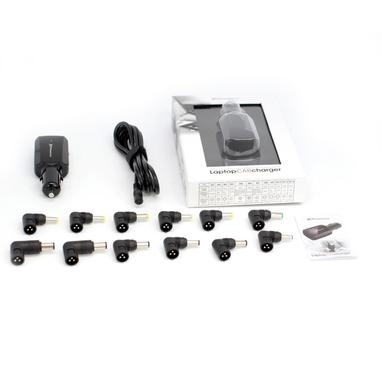 Cargador Adaptador Universal 90w Phoenix Phlaptopcarcharger Para Coche / Vehiculo/ Mechero Para Portatil / Netbooks /  Puerto Usb 5v Incluye 12 Tips