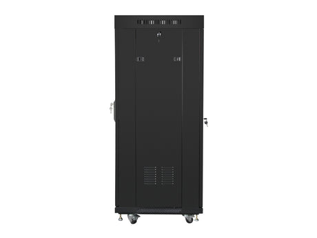 EAN 5901969430370 - Lanberg free standing rack 19inch cabinet 27U 600x600 glass door LCD flat pack black Rack o bastidor inde imagen 4