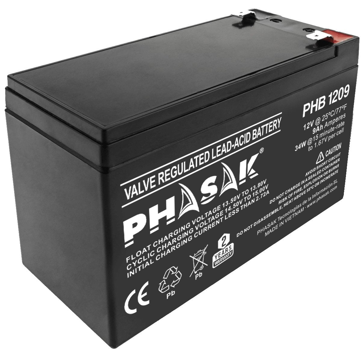Batería Phasak Phb 1209 Compatible Con Sai Ups Phasak Según Especificaciones