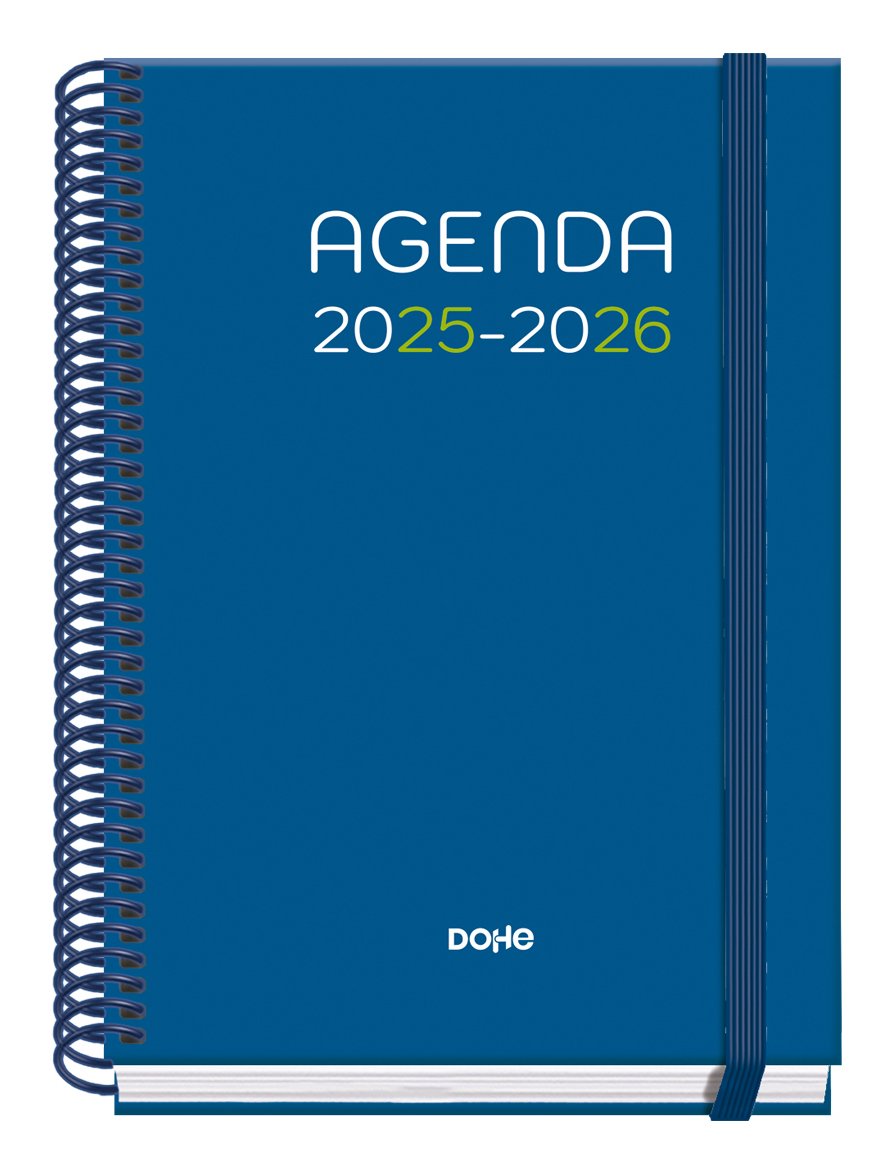 Dohe Logic Agenda Escolar 25/26 Espiral A5 - Semana Vista - Papel 70g/M2 - 4 Hojas De Pegatinas - Cubierta De Carton