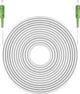 Cable De Fibra Óptica Para Router 20m -Ø3 Mm Blanco Latiguillo Monomodo Ftth - 9/125 Os2 - Sc/Apc-Sc/Apc Simplex - Compatible