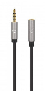 EAN 0766623356046 - Manhattan 356046 cable de audio 3 m 3,5mm Negro, Plata imagen 3