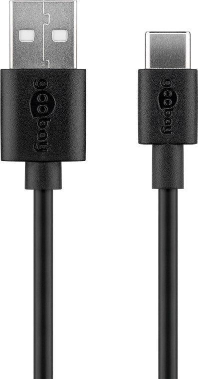 Cargador  Goobay  Usb-C 5 Vatios  Cable De 1 Metro Usb-A > Usb-C 45293 Negro