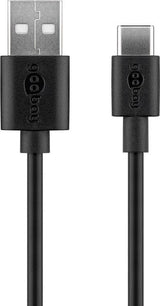 Cargador  Goobay  Usb-C 5 Vatios  Cable De 1 Metro Usb-A > Usb-C 45293 Negro