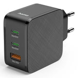 Cargador De Pared Hama  - Potencia 65w - 2x Usb-C - Usb-A - Power Delivery - Qualcomm - Negro