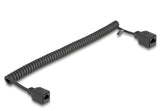 Delock Rj45 Spiralcable Buchse Zu Buchse Cat.5e Utp 0,5 M Bis 1 M Schwarz