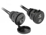 Cable De Extensión Usb De Delock, Enchufe De Conector Usb A + 3.5 Mm> Caballero De Gato Usb A + 3.5 Mm, 2 Metros, Con La Lago De Instalación 85719