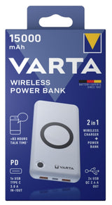Varta Power Bank Wireless 15000mah Batería Externa, Inalámbrica