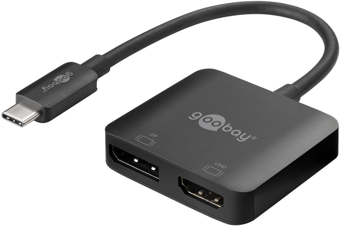 Adaptador De Cable De Vídeo Goobay 60172  0,15 M Usb Tipo C Hdmi + Displayport Negro