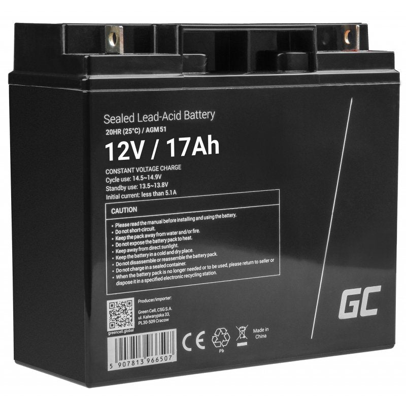 EAN 5907813966507 - Green Cell AGM51 batería de vehículos Sealed Lead Acid (VRLA) 17 Ah 12 V imagen 1