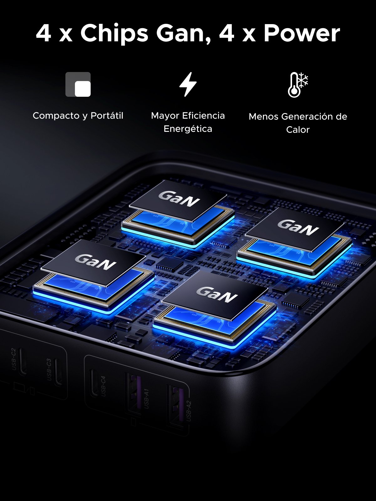 Ugreen 2usb-A+4usb-C 200w Desktop Fast Charger