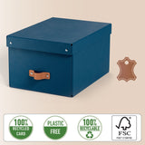 Leitz Puro Storage Box With Lid 2pcs Medium 17l Blue Recycled Card