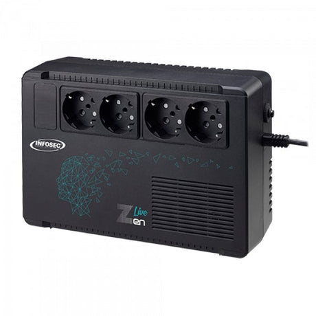 EAN 3700085660829 - Infosec Zen Live 650 sistema de alimentación ininterrumpida (UPS) Línea interactiva 0,65 kVA 390 W 4 sali imagen 1