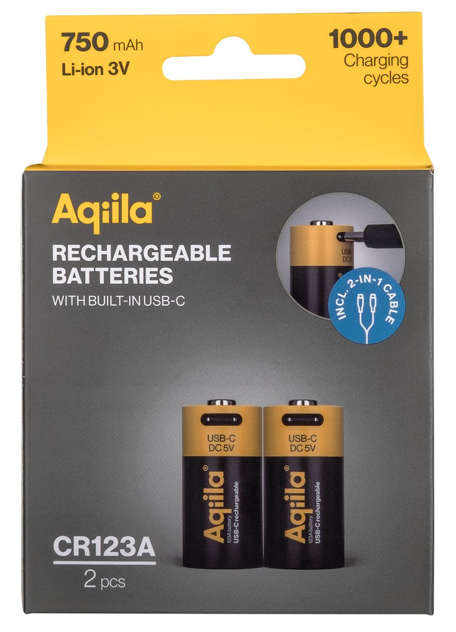 Aqiila Batería Spezial-Batería Cr123a Li-Ion 2 Ud. - Batería - Cr 123a/Cr 17345