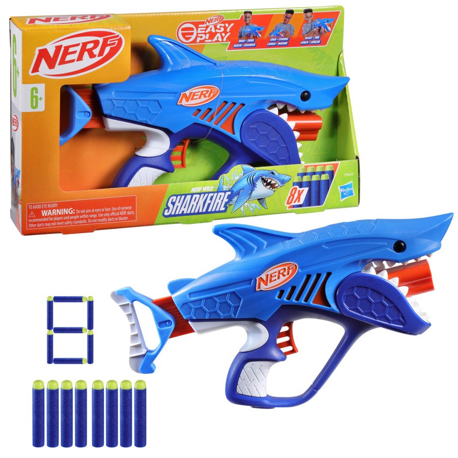 Hasbro Nerf Jr Wild Sharkfire, Pistola Nerf F8645eu4