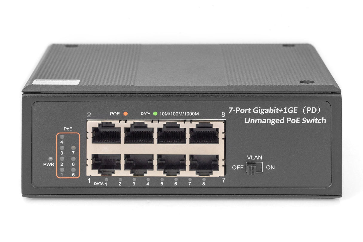 Digitus 7-Port Gigabit Indumrie Poe Switch Unmanaged + 1 Pd Port