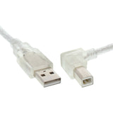 Inline Usb 2.0 Cable En Ángulo Recto Tipo A Macho A B Macho Transparente 0,3 M